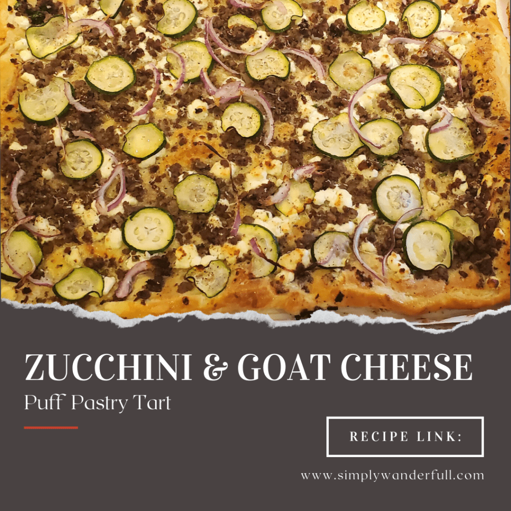 Zucchini Goat Cheese Puff Pastry Tart