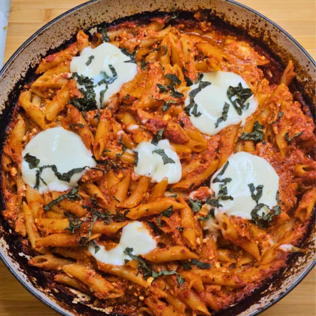 tomato-mozzarella-pasta-bake